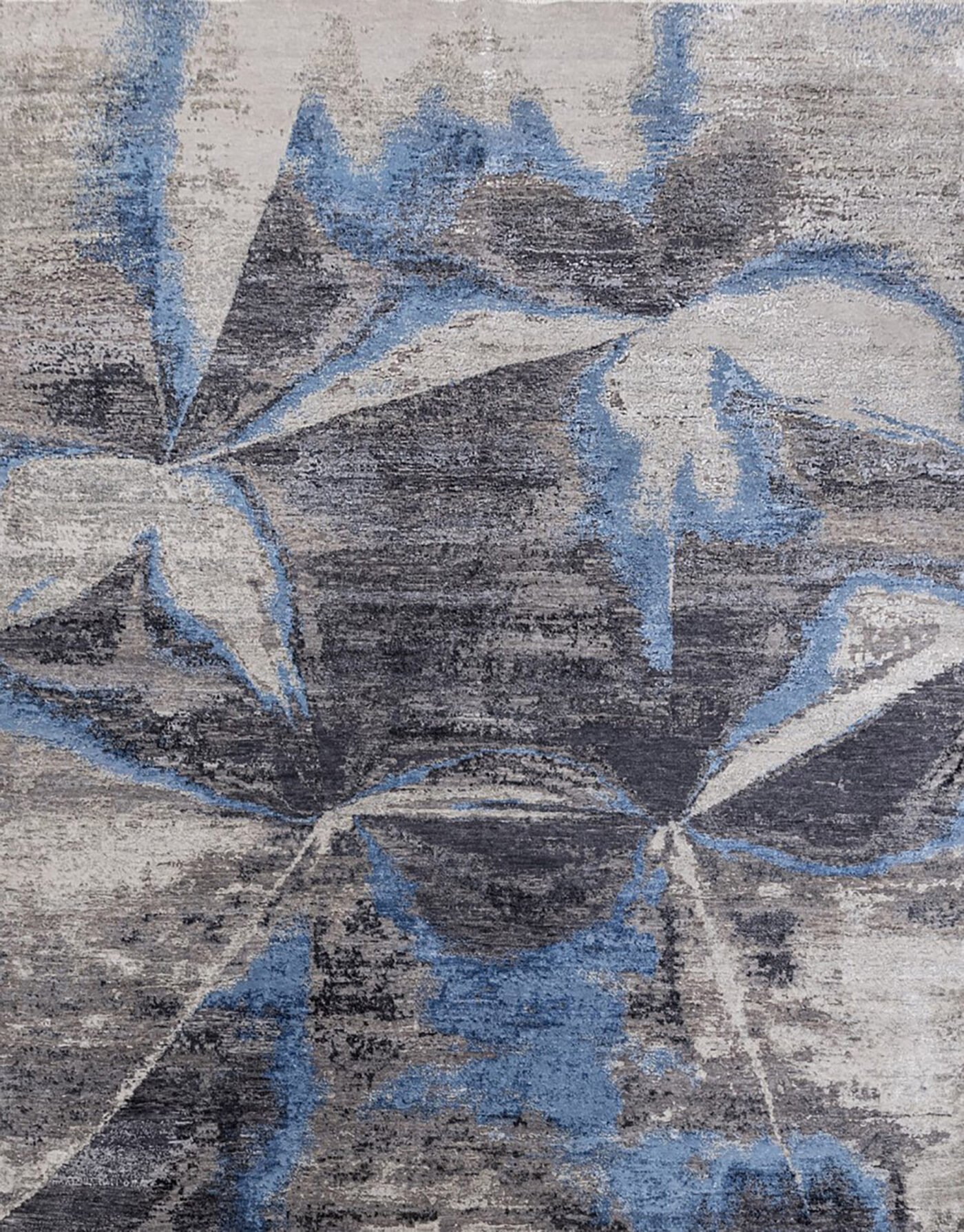 Hand-Knotted Modern Wool Rug – AL#106 8x10, 9x12 Abstract Botanical Design