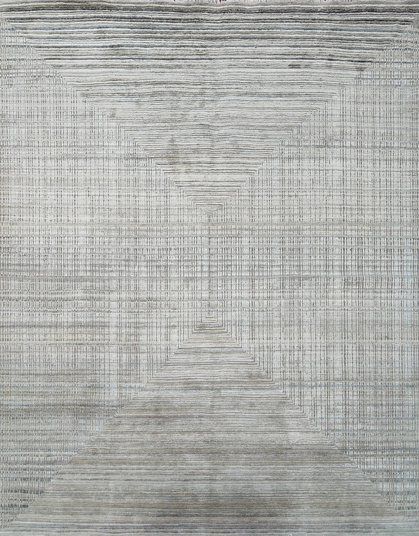 Hand-Knotted Modern Wool Rug AL#112 8x10 Geometric Minimalist