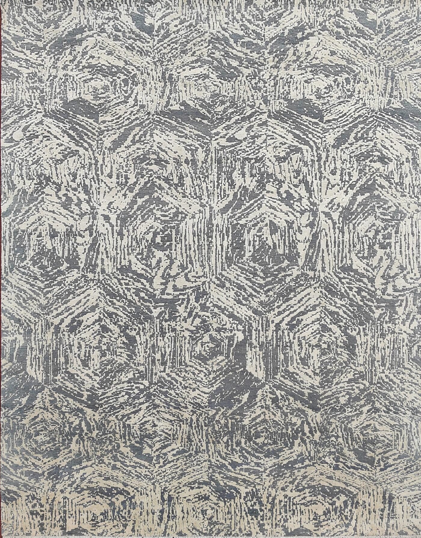 Hand-Knotted Modern Rug AL#123 Geometric Stone Texture