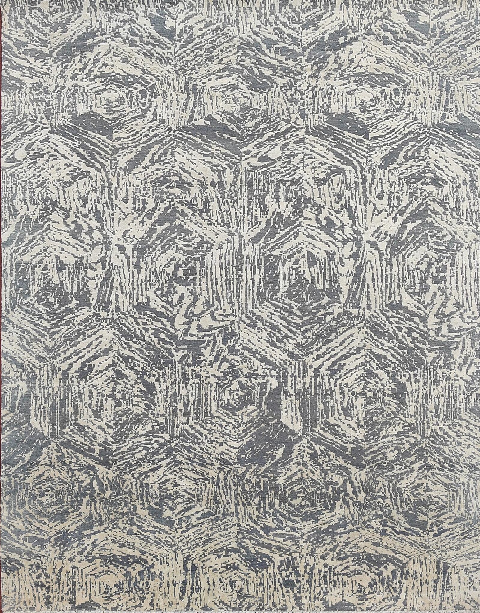 Hand-Knotted Modern Rug  AL#123 Geometric Stone Texture