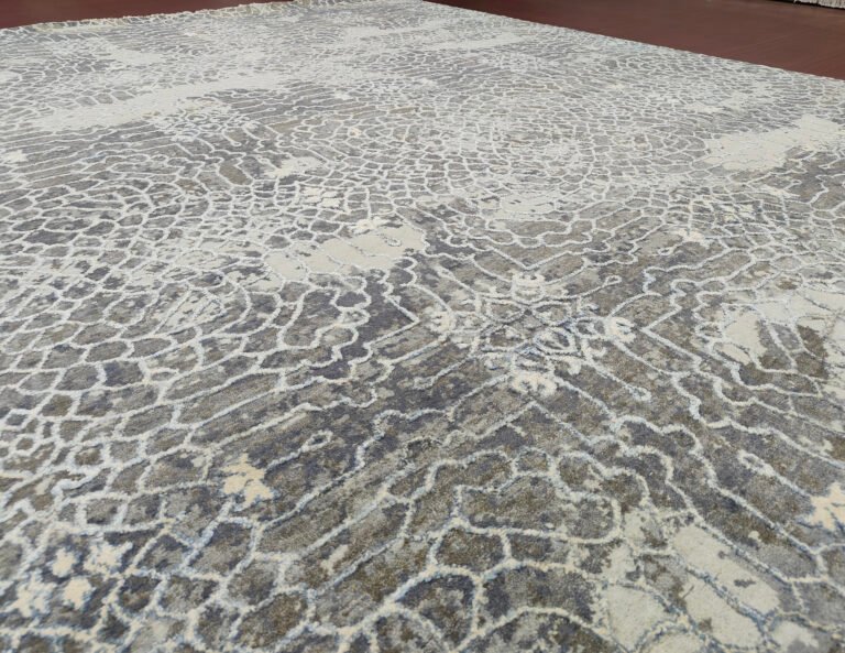 Translucent Lace Rugs Hand-Knotted Modern Rug AL#125 Lace Overlay in Neutral Tones – AL ...
