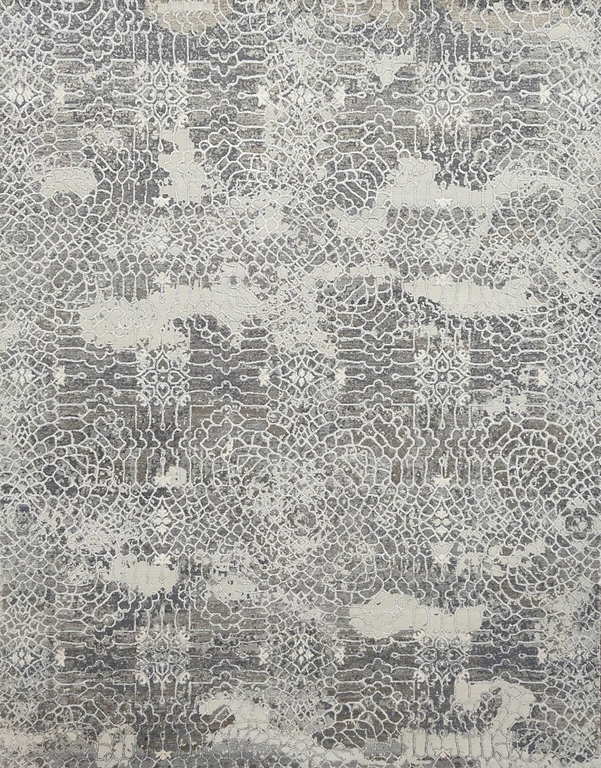Translucent Lace Rugs Hand-Knotted Modern Rug AL#125 Lace Overlay in Neutral Tones – AL ...