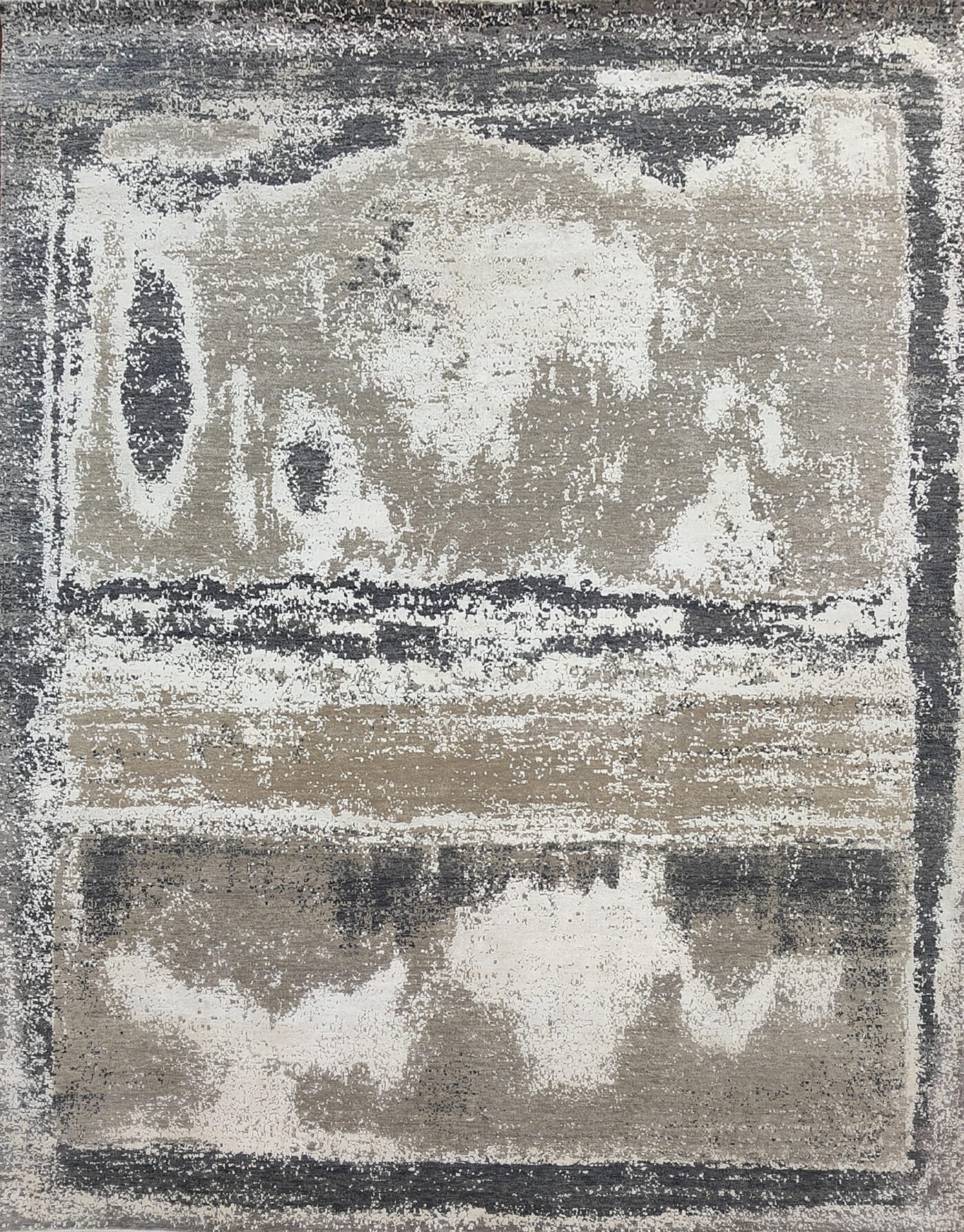 Hand-Knotted Modern Wool Rug AL#104 8x10 & 10x14 Abstract Linear Design