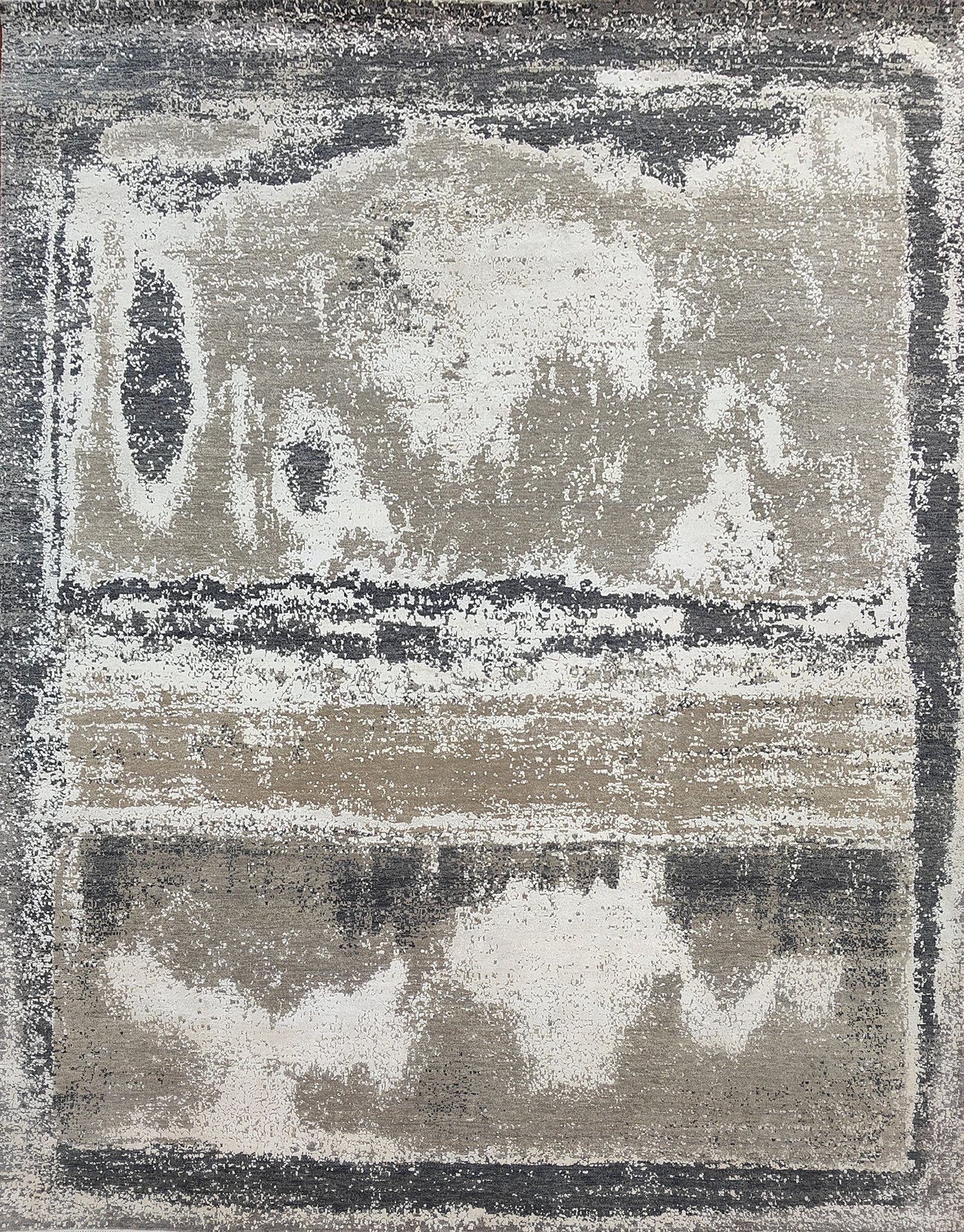 Hand-Knotted Modern Wool Rug AL#104  8x10 & 10x14  Abstract Linear Design