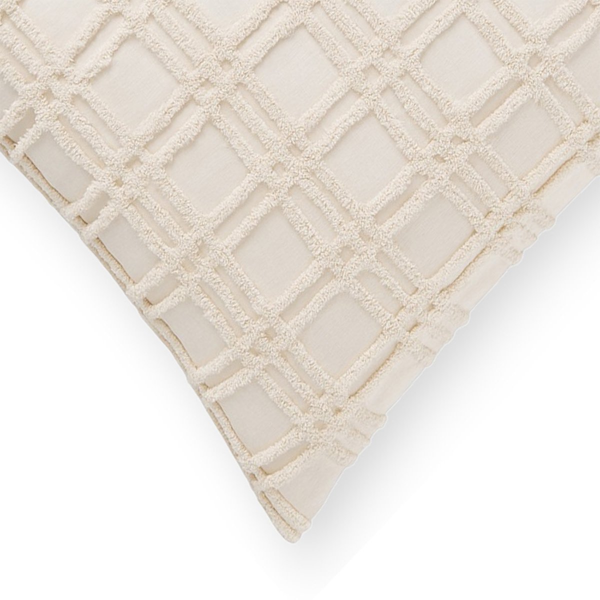 Hand Tufted Embroidered Textured Checkered Grid Tufting - Image 4