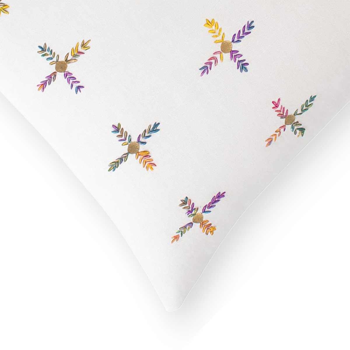 Beaded Multicolor Cross Motif Cushion Cover - Image 4