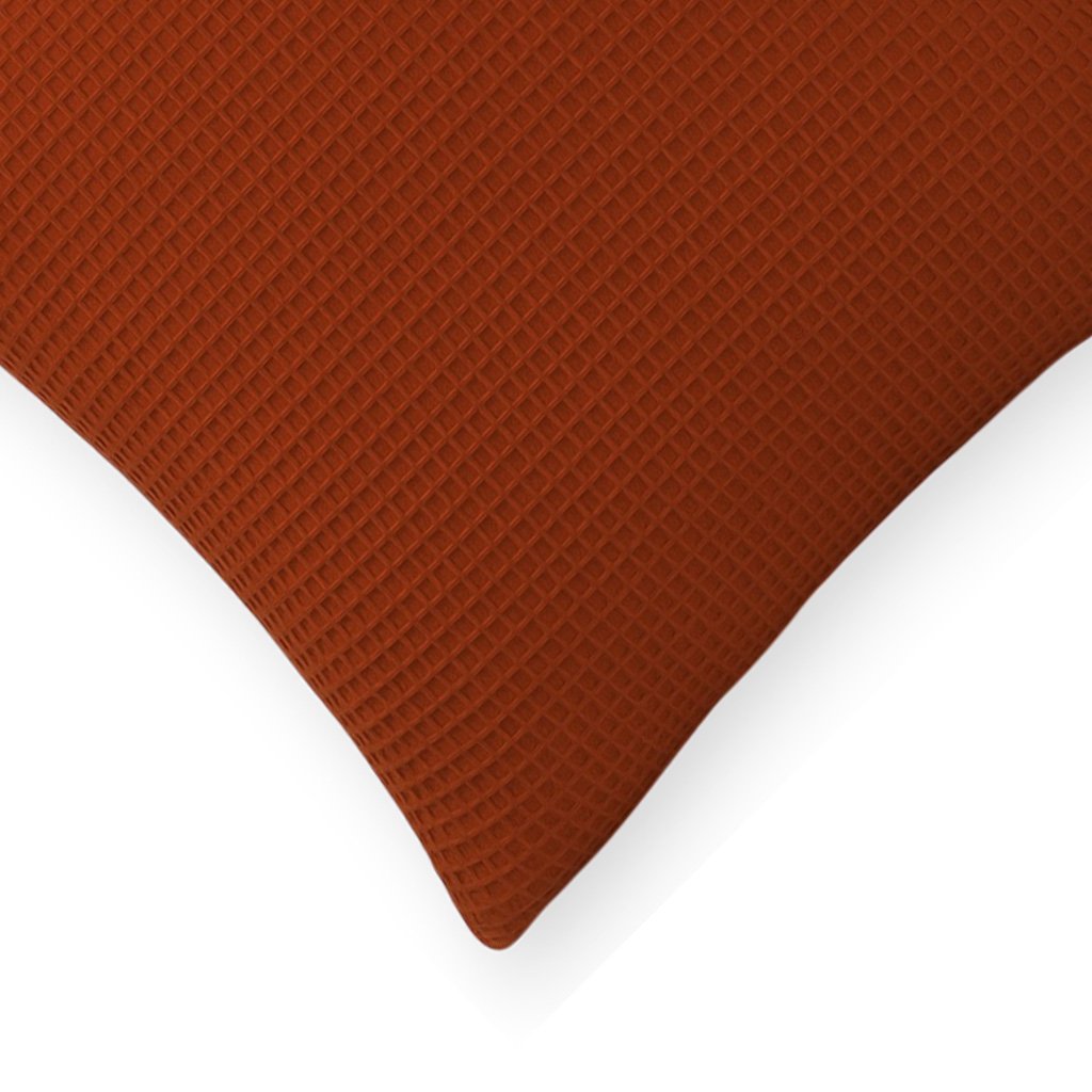 Rust Orange Waffle Texture Pillow Cover - Image 3
