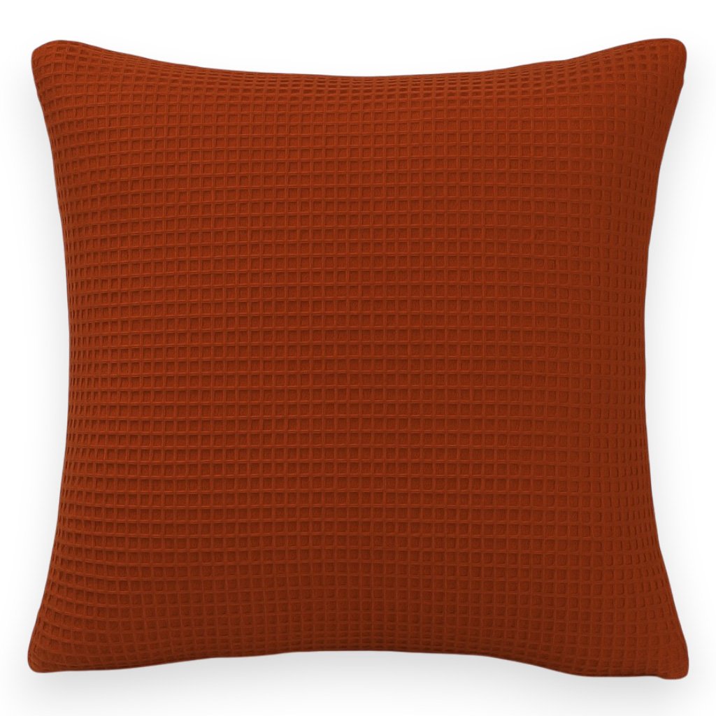 Rust Orange Waffle Texture Pillow Cover - Image 2