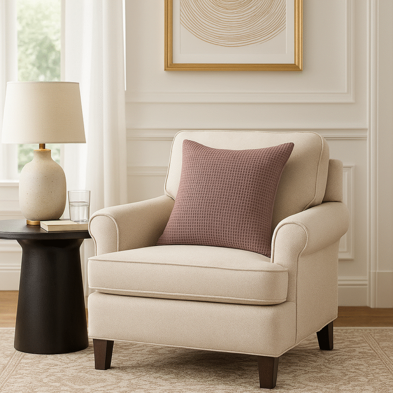 Maroon Waffle Texture Pillow Cover