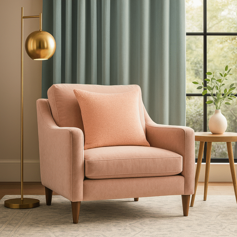 Peach Waffle Texture Pillow Cover