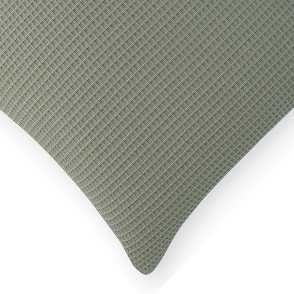 Olive Light Green Waffle Texture Pillow Cover - Image 4