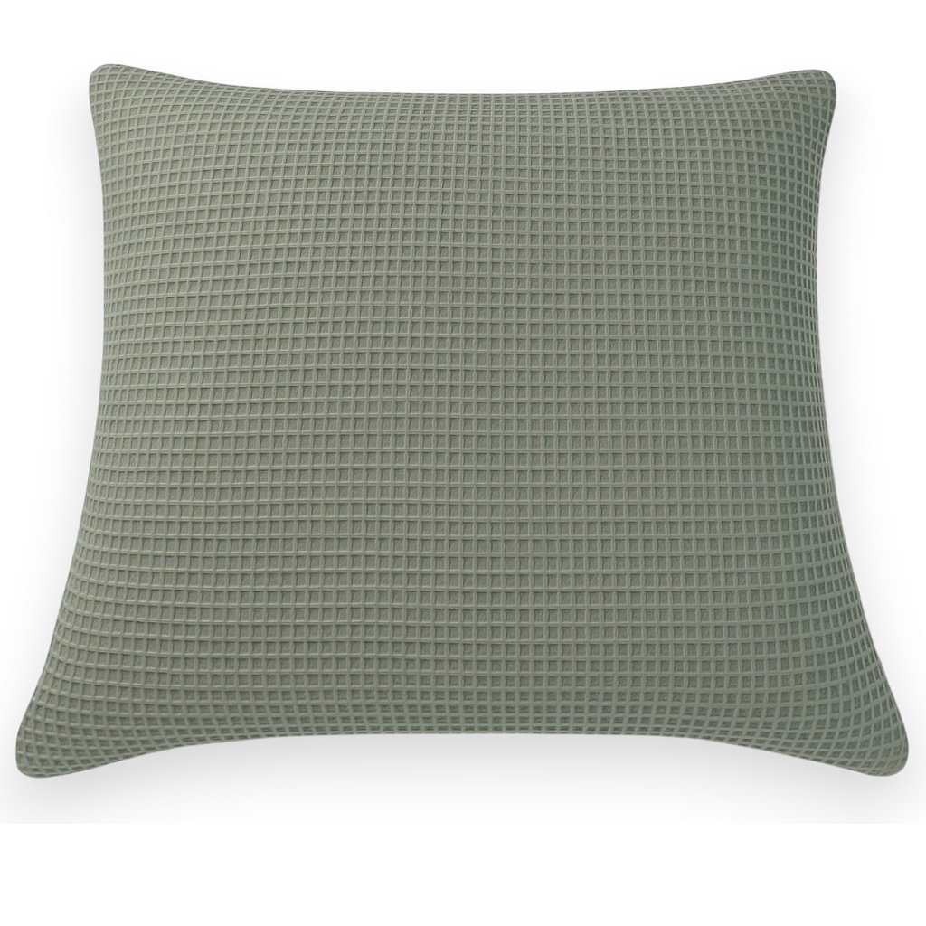 Olive Light Green Waffle Texture Pillow Cover - Image 3