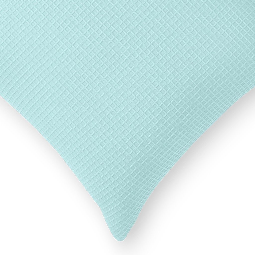 Light Turquoise Waffle Texture Pillow Cover - Image 3