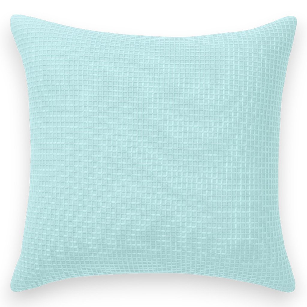 Light Turquoise Waffle Texture Pillow Cover - Image 2