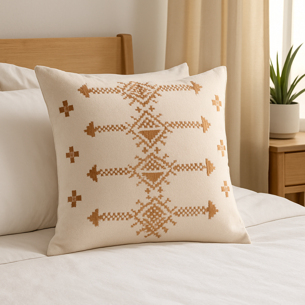 Boho-Inspired Handwoven Geometric Cushion Cover