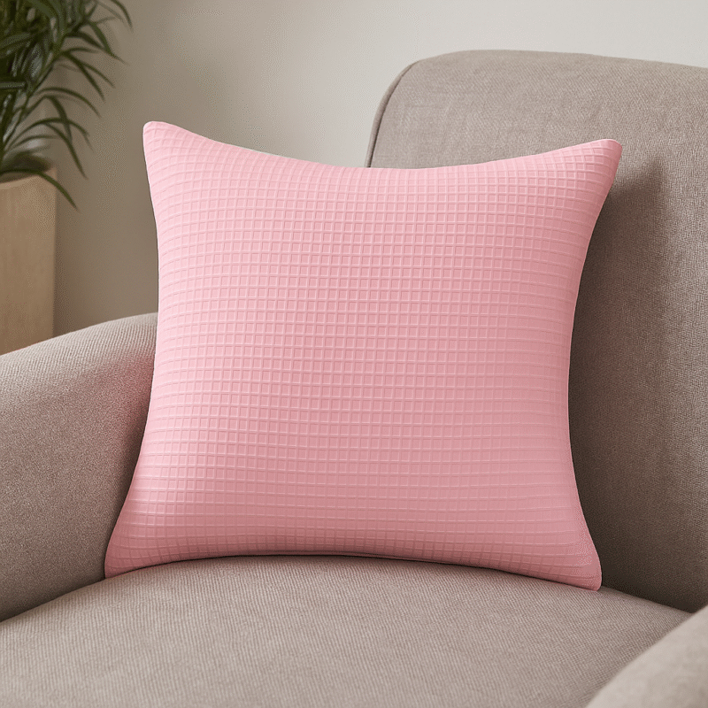 Waffle Texture Cushion Cover Soft Pink