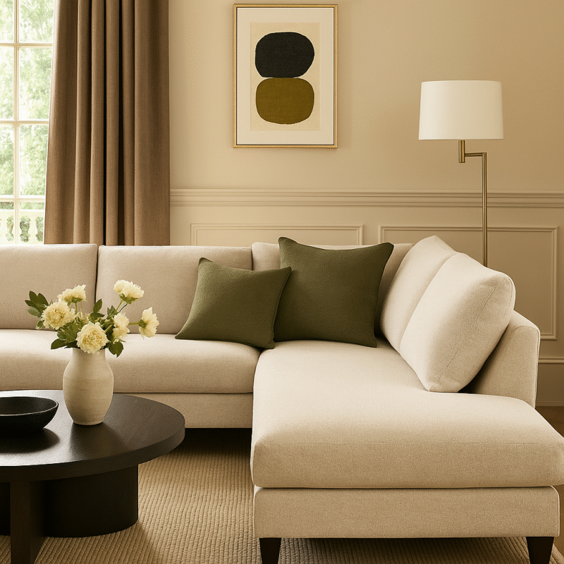 Premium Chenille Cushion Cover Pillow Olive Green