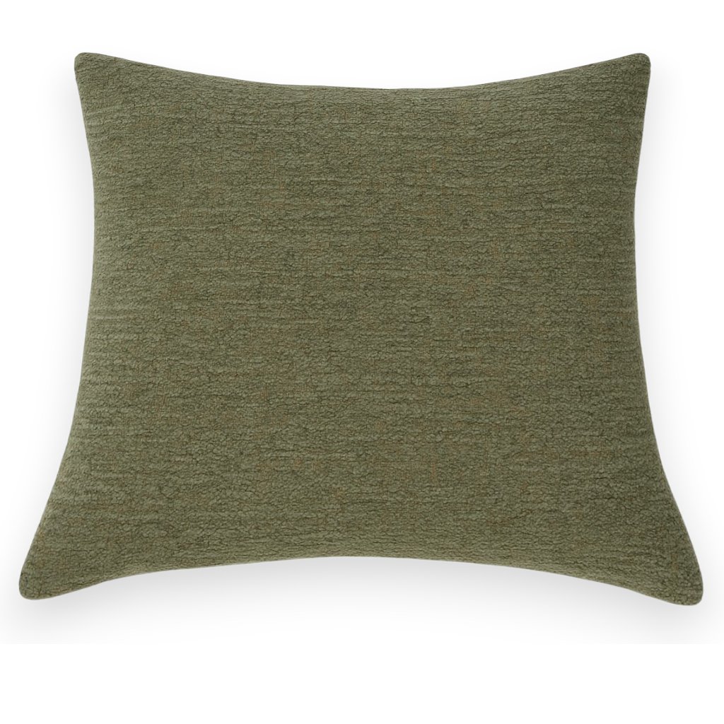 Premium Chenille Cushion Cover Pillow Olive Green - Image 3