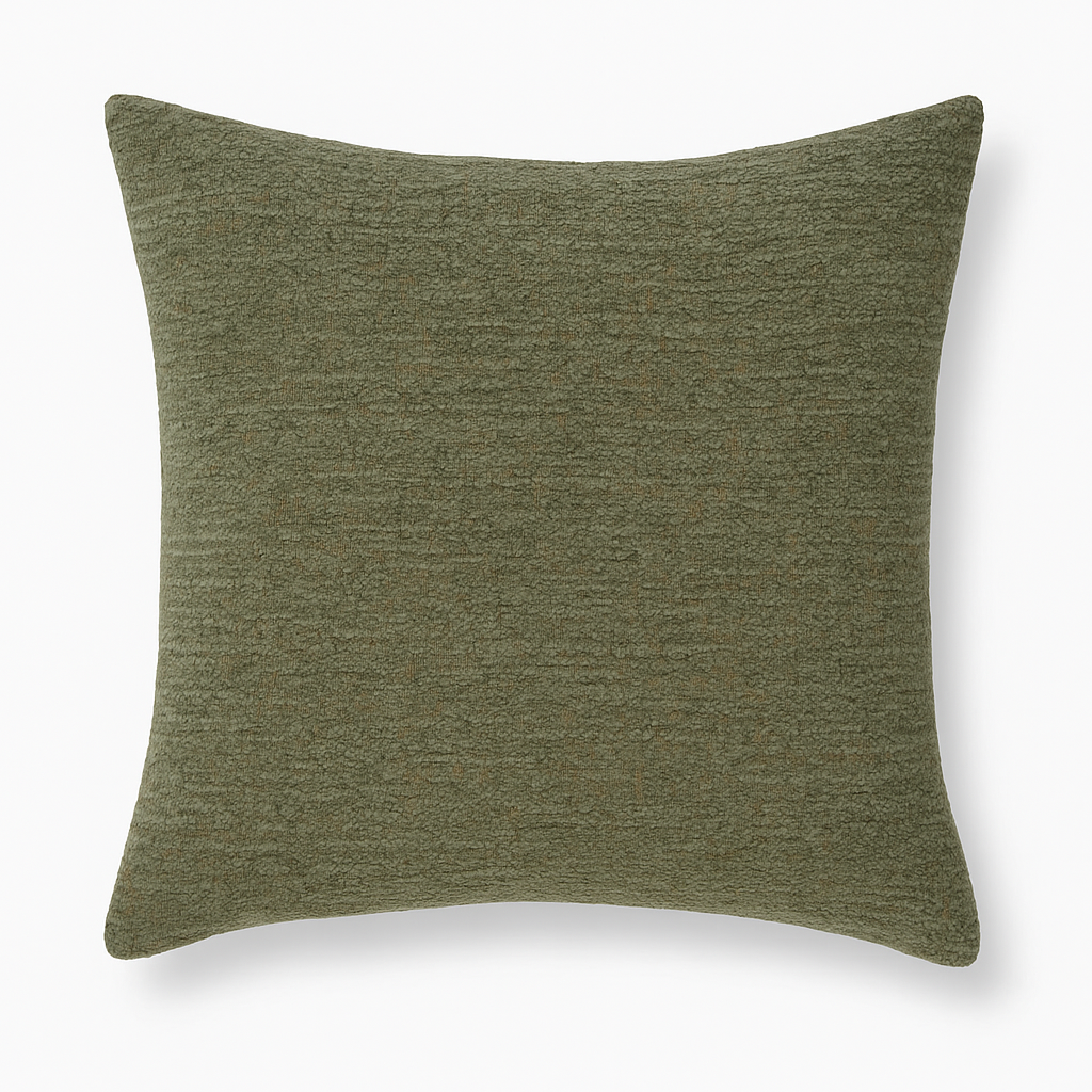 Premium Chenille Cushion Cover Pillow Olive Green - Image 2