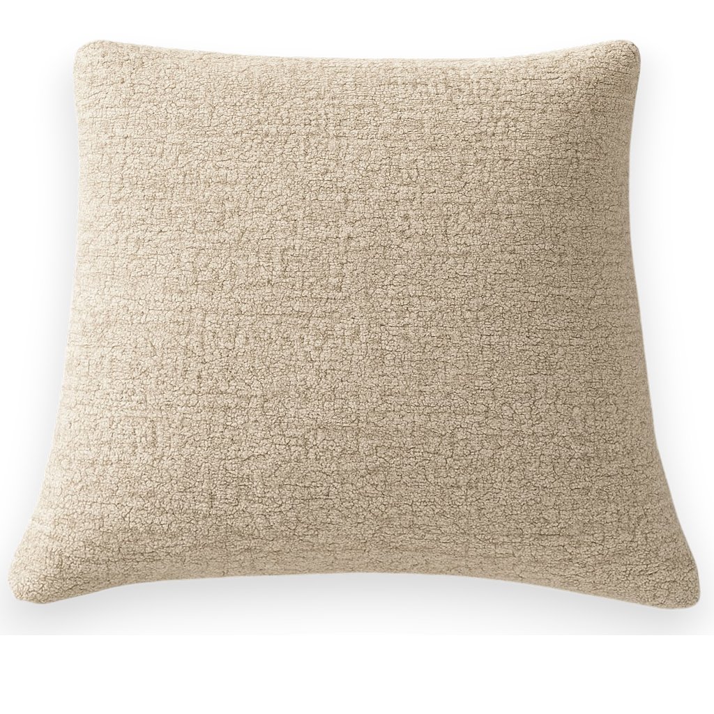 Chenille Soft Textured Boucle Cushion Cover Ivory Cream - Image 3