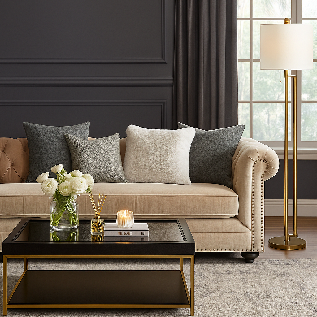 Chenille Textured Decorative Throw Pillow Charcoal Green