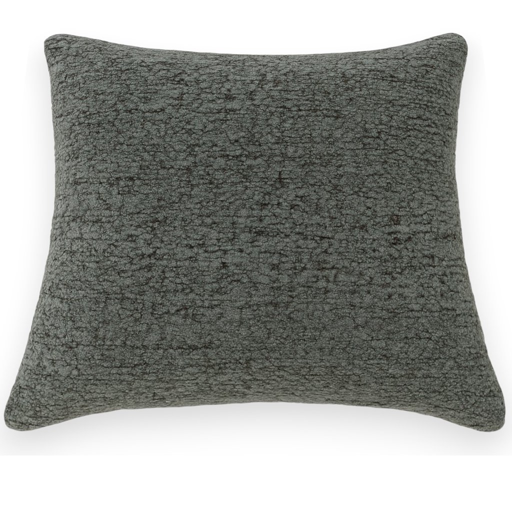 Chenille Textured Decorative Throw Pillow Charcoal Green - Image 3