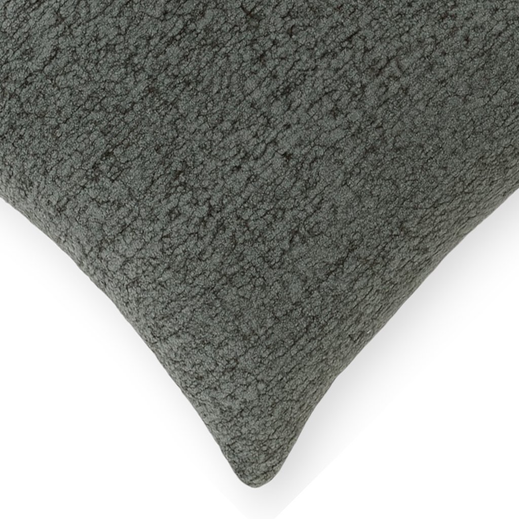 Chenille Textured Decorative Throw Pillow Charcoal Green - Image 4