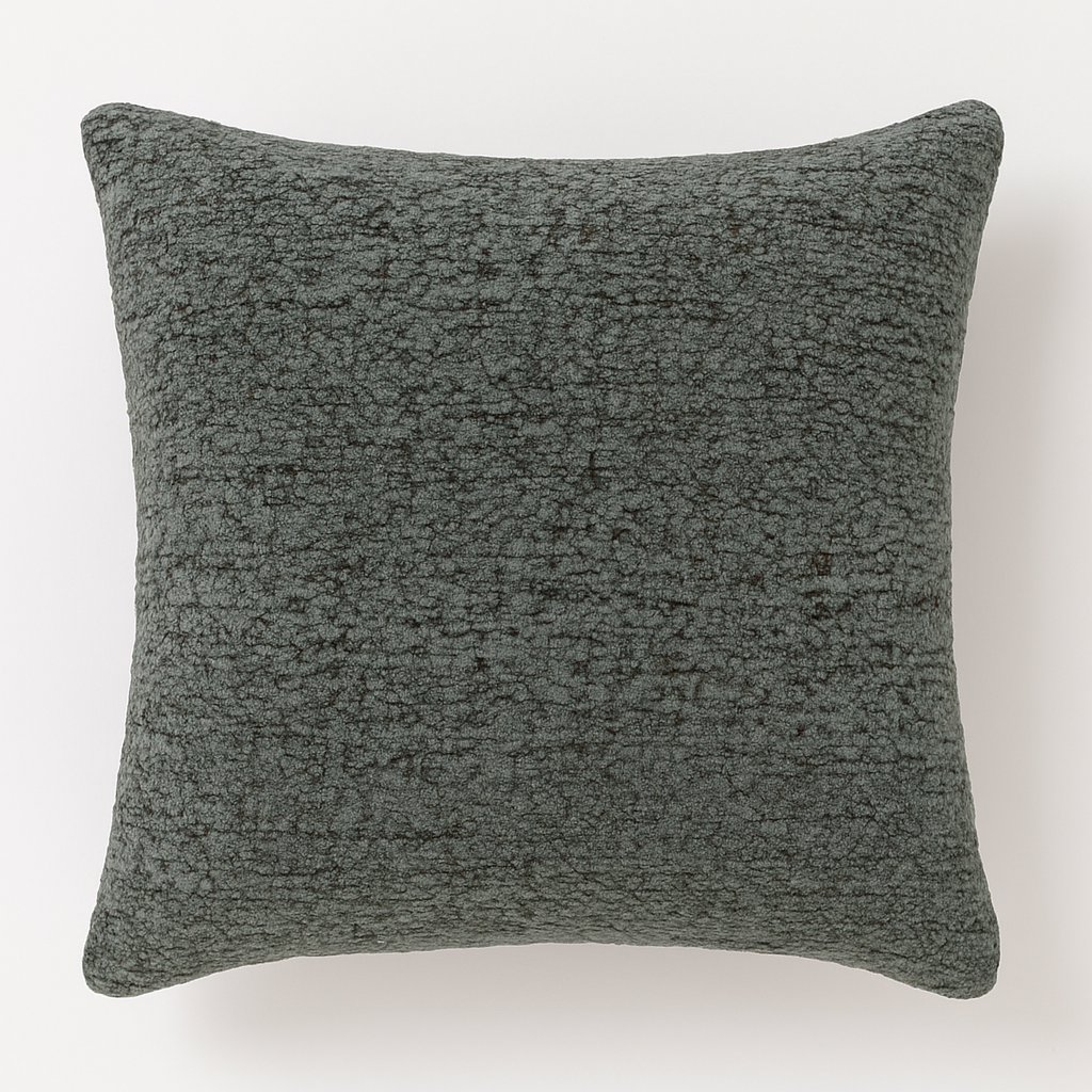 Chenille Textured Decorative Throw Pillow Charcoal Green - Image 2