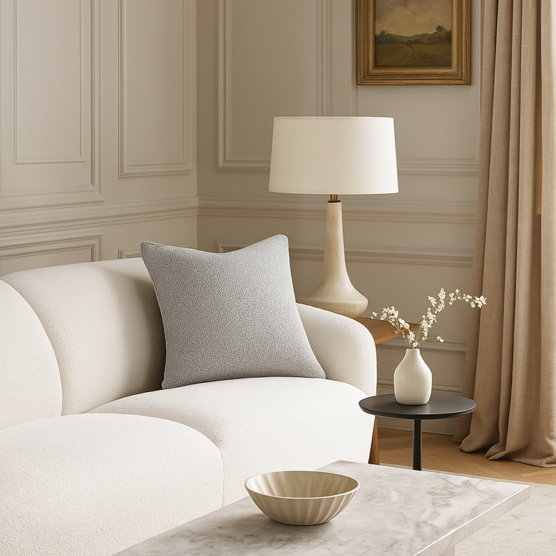 Chenille Elegant Grey Textured Cushion Cover