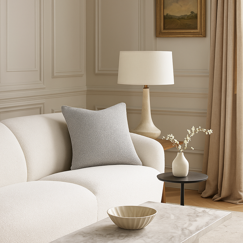 Chenille Elegant Grey Textured Cushion Cover