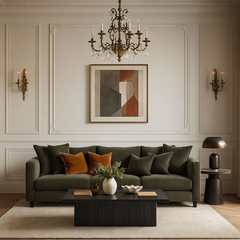 Chenille Luxury Dark Green Textured Cushion Cover